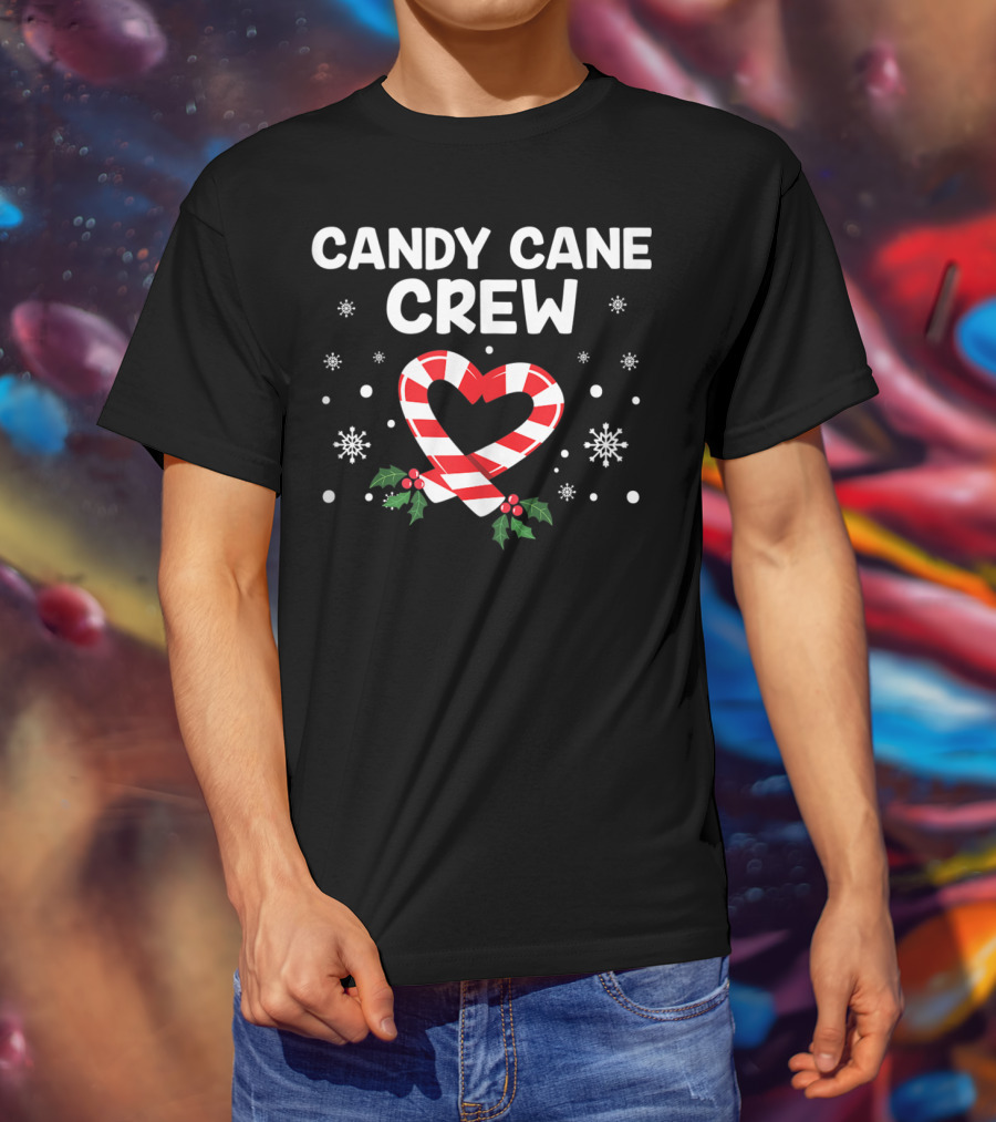 Candy Cane Crew Christmas Heart Snowflakes Sweets Family E2 T-Shirt