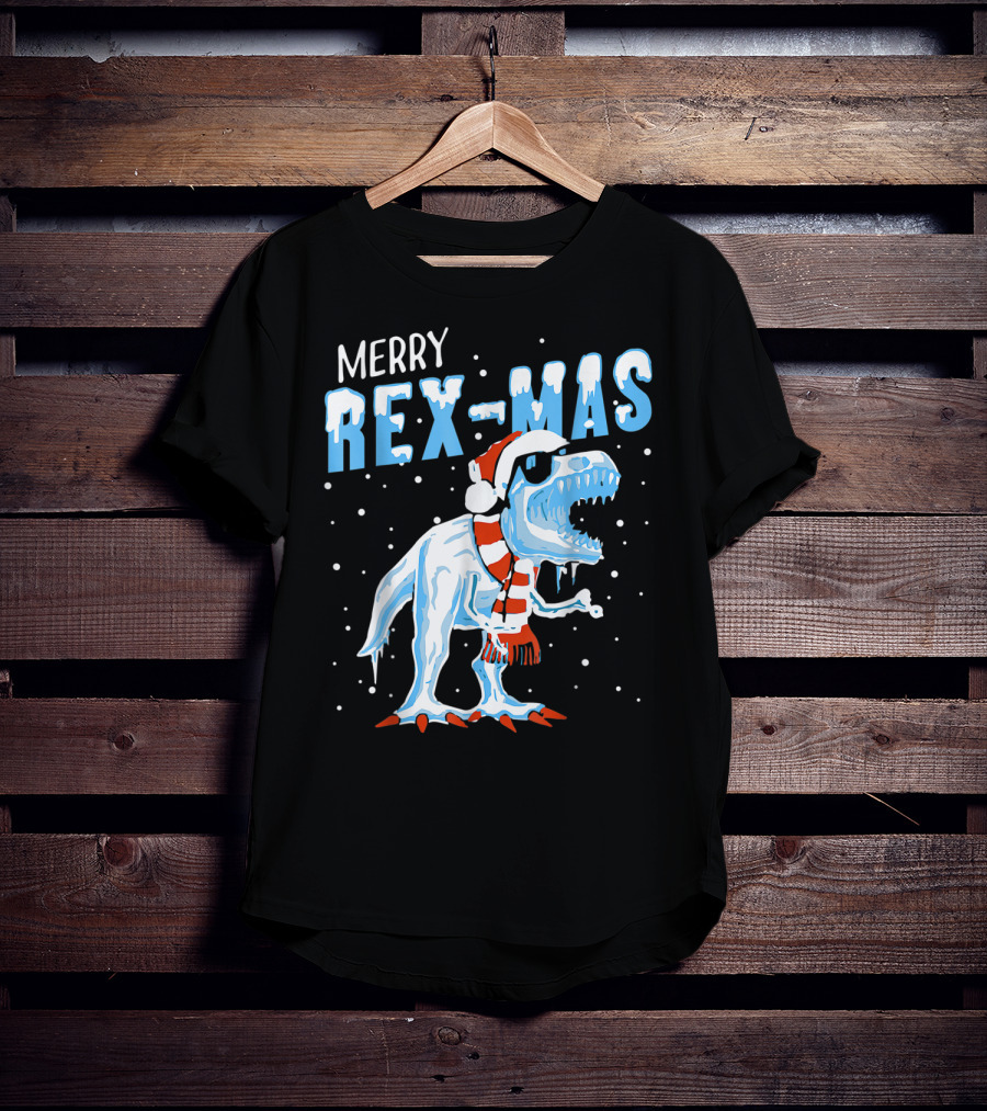 Merry Rexmas Santa Dinosaur Christmas T-Shirt