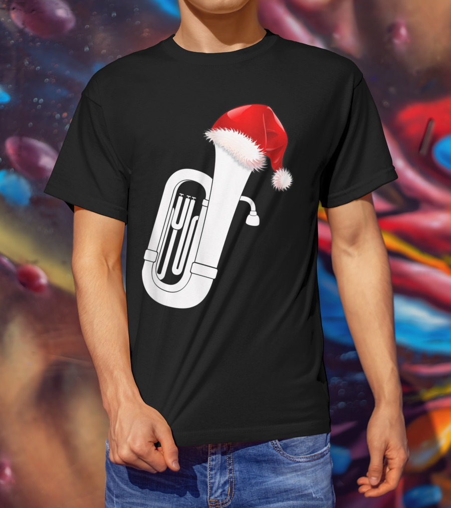Christmas Tuba Santa Band Players Festive Holiday Instrument T-Shirt