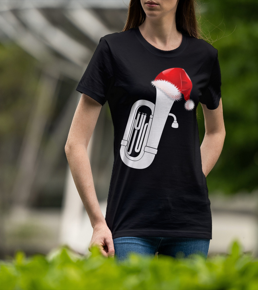 Christmas Tuba Santa Band Players Festive Holiday Instrument T-Shirt