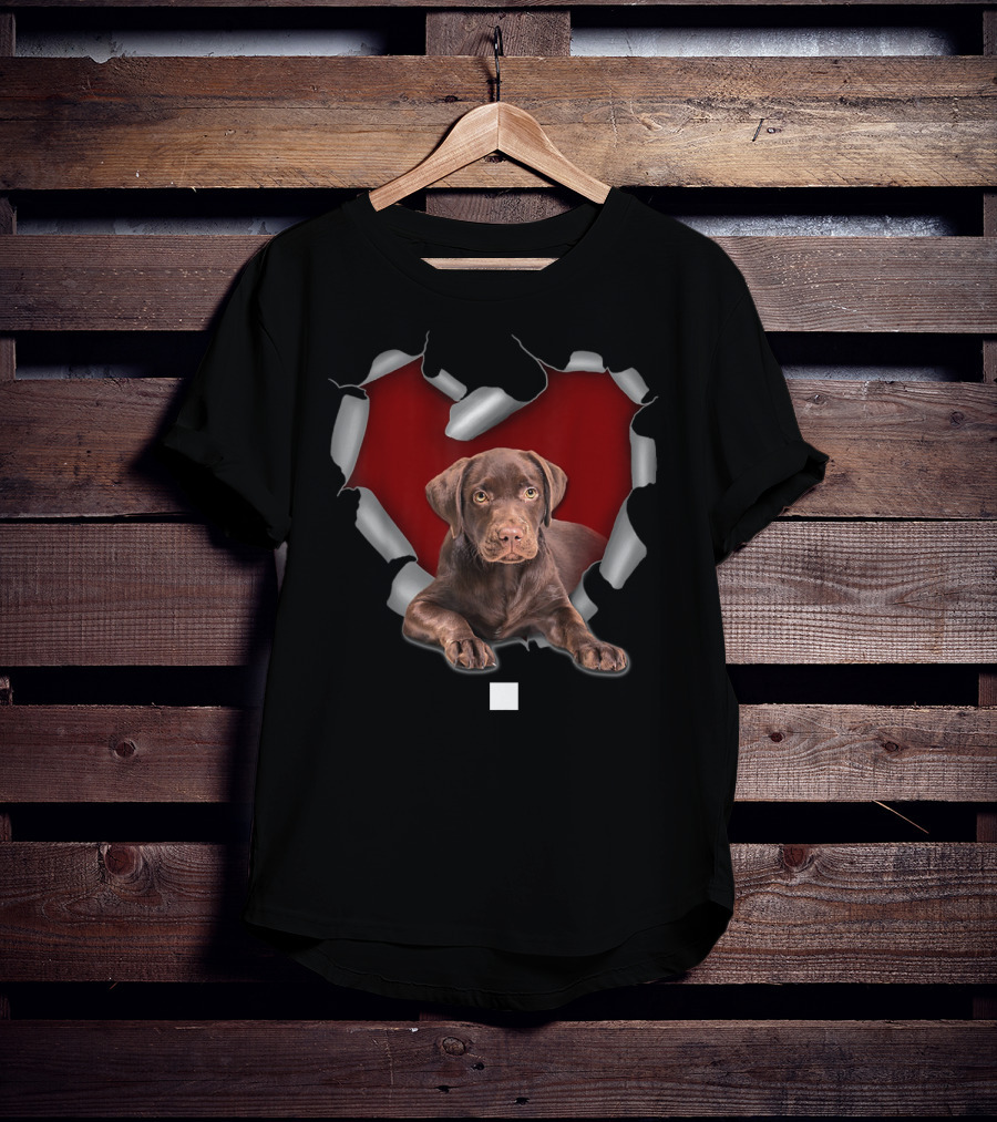 Cute Torn Heart Labrador Retriever Dog T-Shirt