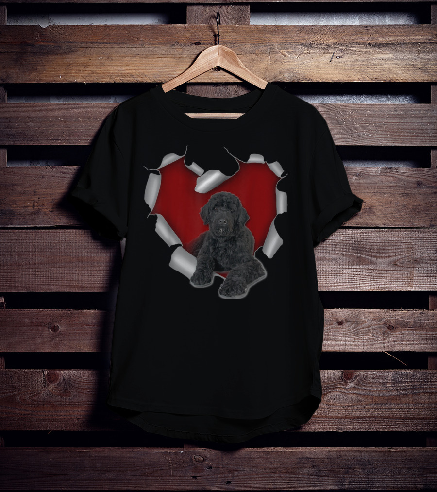 Portuguese Water Dog Torn Heart T-Shirt