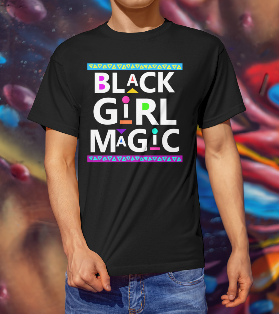 Black Girl Magic Dashiki Style With Colorful Accents T-Shirt