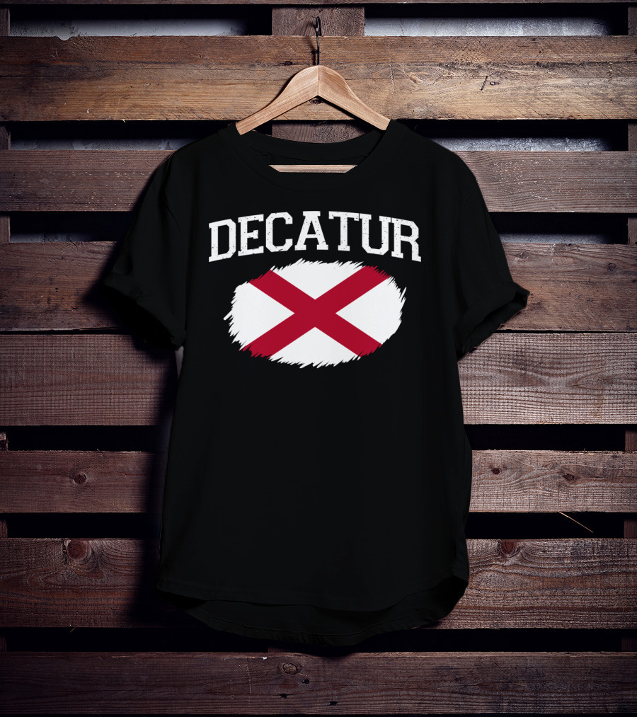 Decatur Alabama Vintage USA Flag Sports T-Shirt