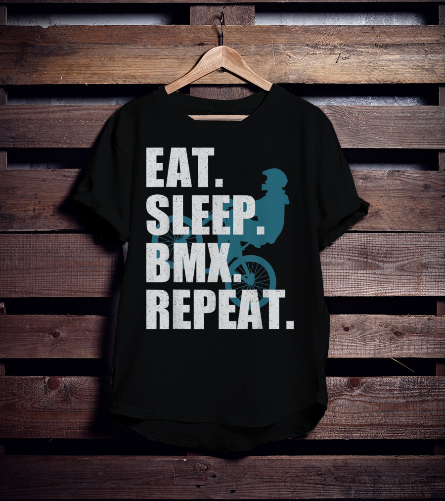 Eat Sleep BMX Repeat Funny Vintage BMX Rider T-Shirt