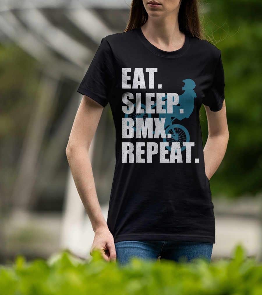 Eat Sleep BMX Repeat Funny Vintage BMX Rider T-Shirt