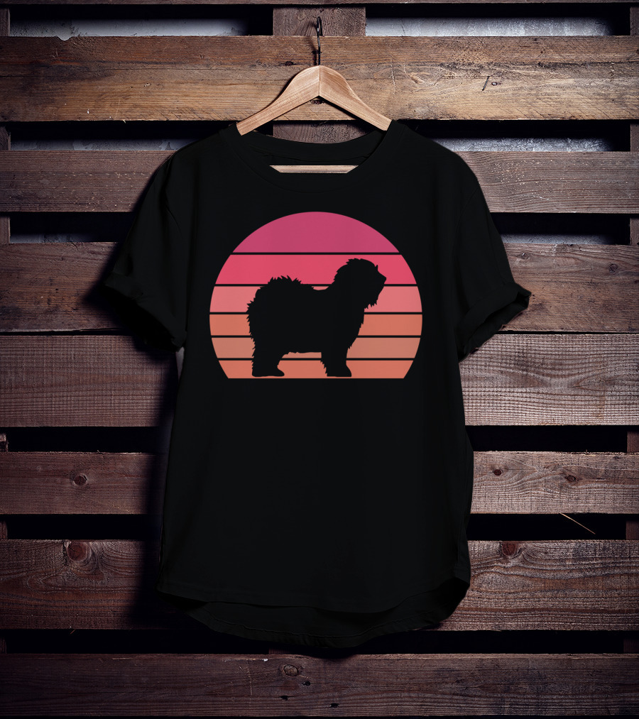 English Sheepdog Cool Vintage Sunset T-Shirt
