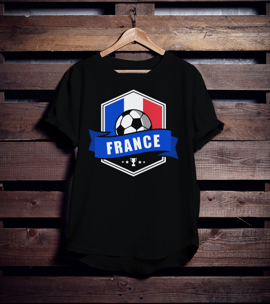 France Soccer French Team Ball Flag Trophy Fan T-Shirt