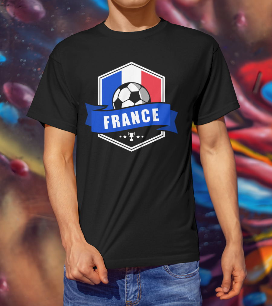 France Soccer French Team Ball Flag Trophy Fan T-Shirt