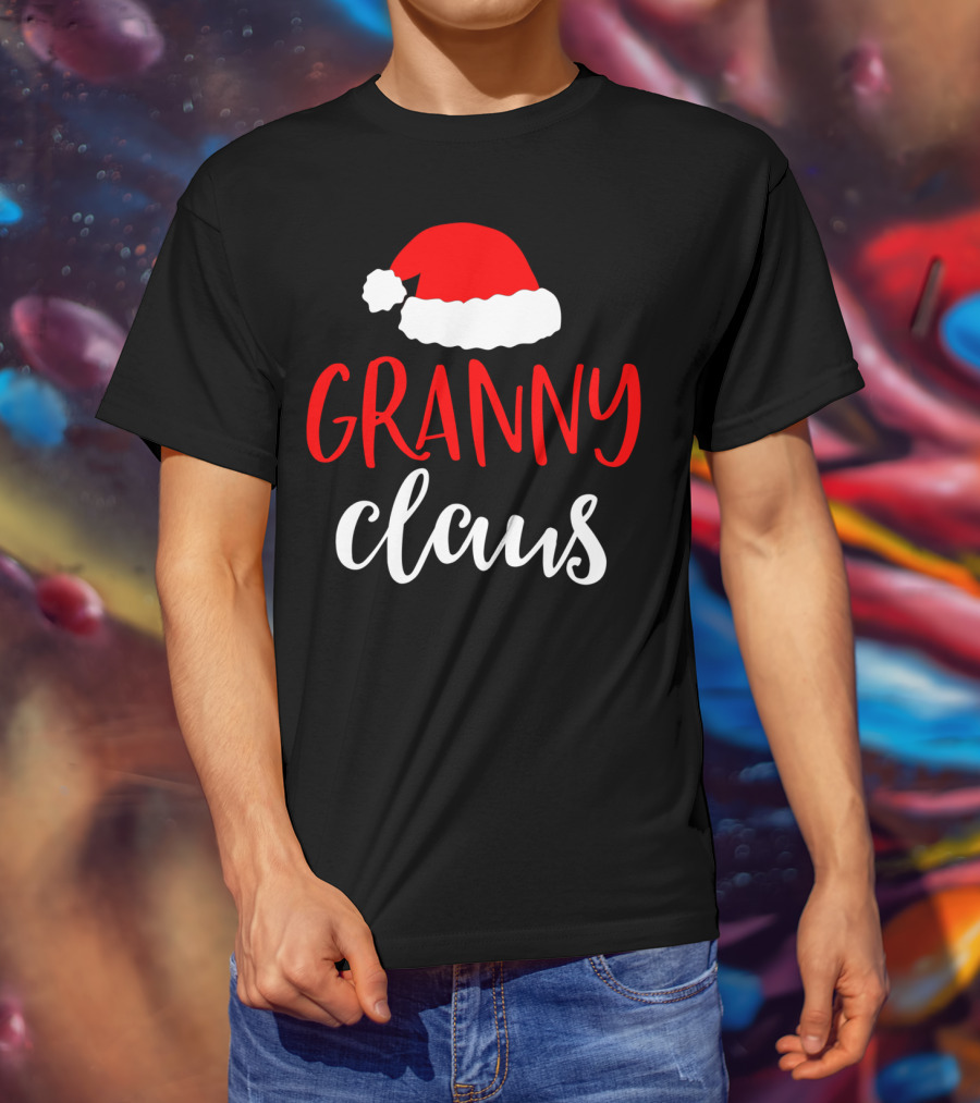 Granny Claus Christmas Santa Hat T-Shirt