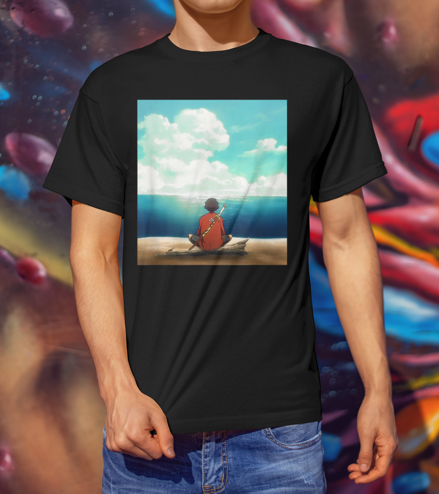 Samurai Champloo Reflective Ocean Scene T-Shirt
