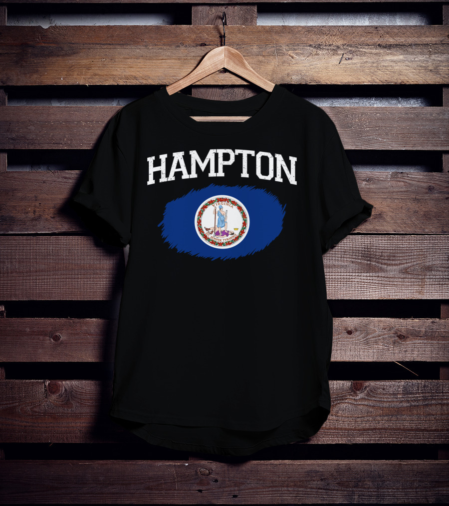 Hampton Virginia State Flag Vintage USA Sports T-Shirt