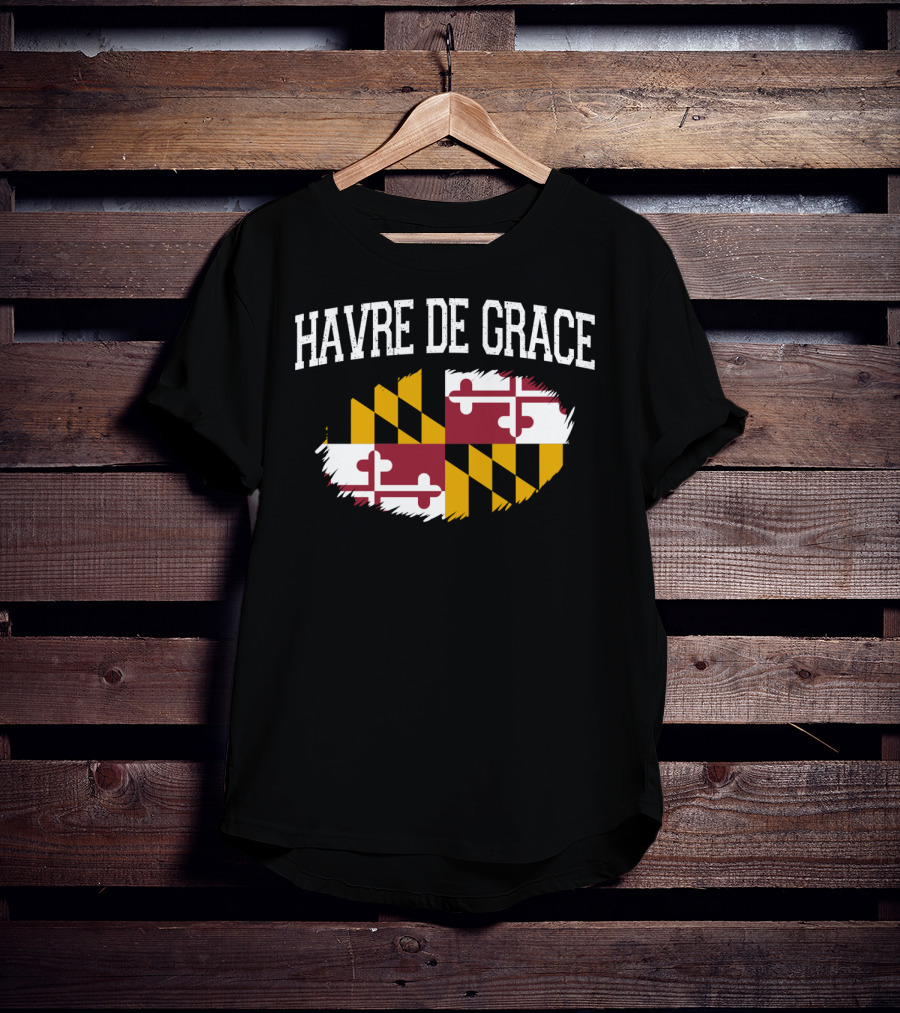 Havre De Grace Maryland Flag Vintage Usa T-Shirt