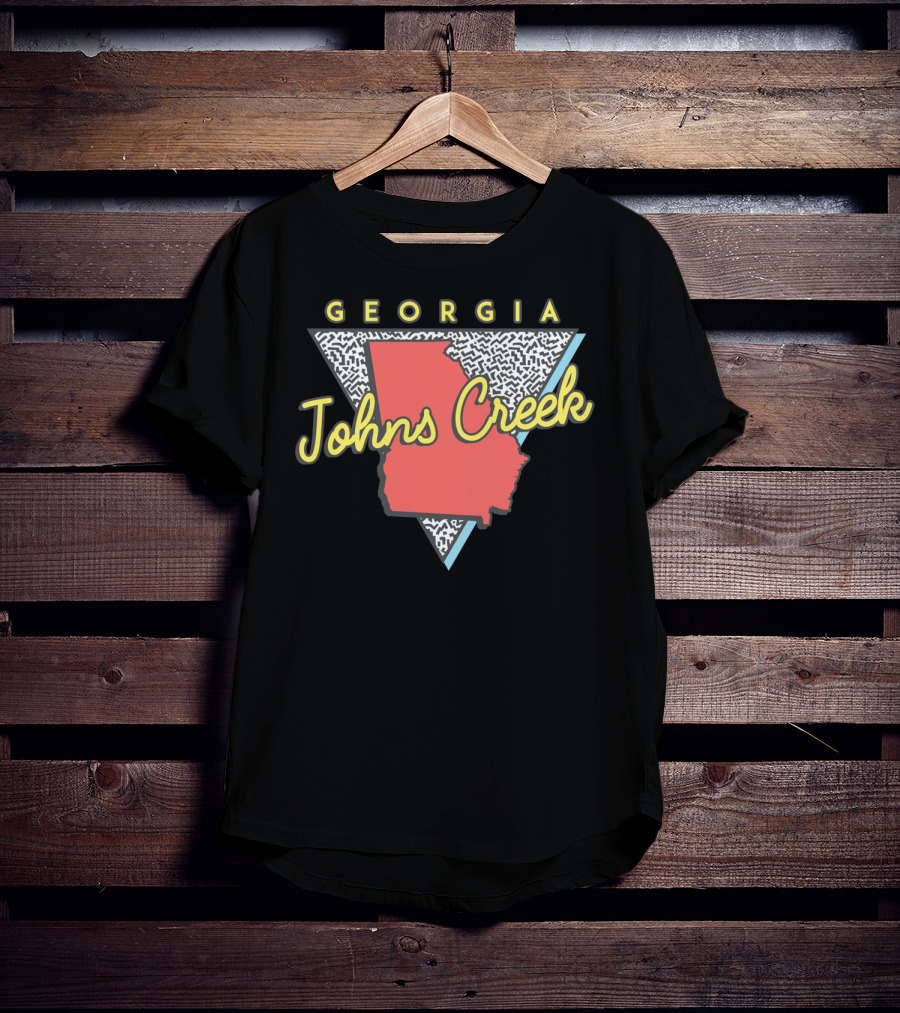 Johns Creek Georgia Retro Souvenir Design With Map T-Shirt