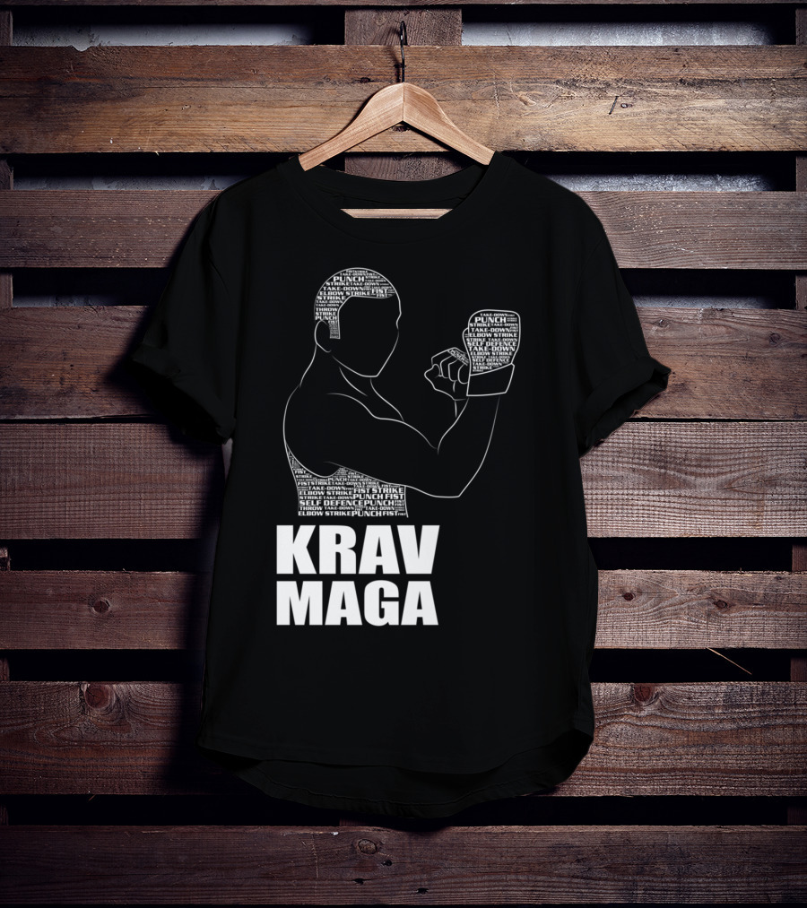 Krav Maga Men Self Defense Instructor Punch Strike Technique T-Shirt