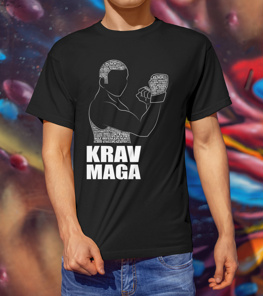 Krav Maga Men Self Defense Instructor Punch Strike Technique T-Shirt