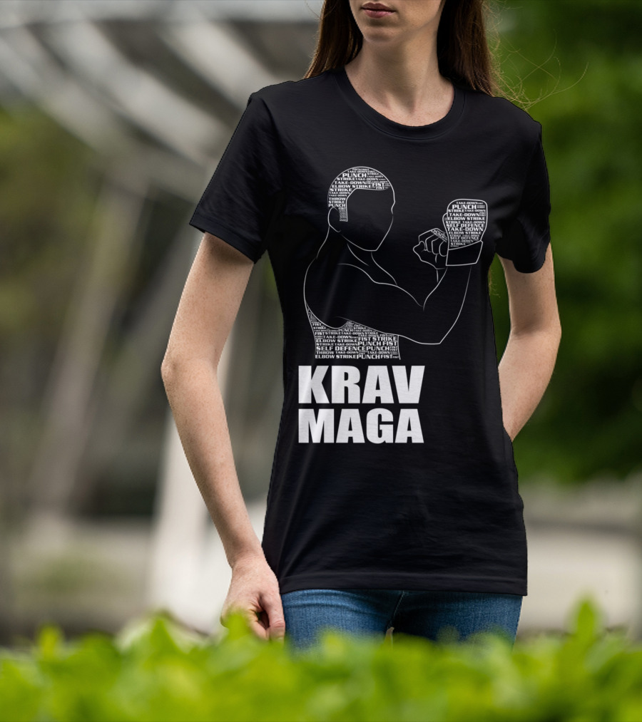 Krav Maga Men Self Defense Instructor Punch Strike Technique T-Shirt