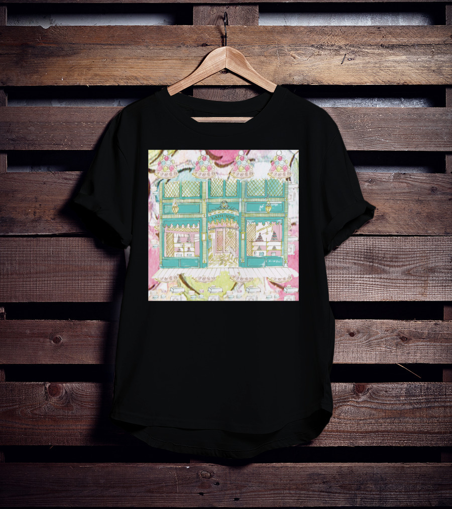 Laduree Shop Window Pastel Colour Macarons French Patisserie Display T-Shirt