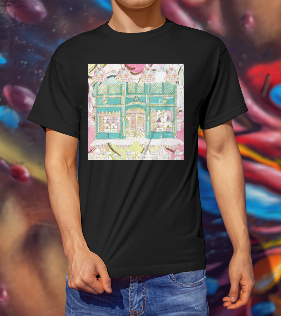 Laduree Shop Window Pastel Colour Macarons French Patisserie Display T-Shirt