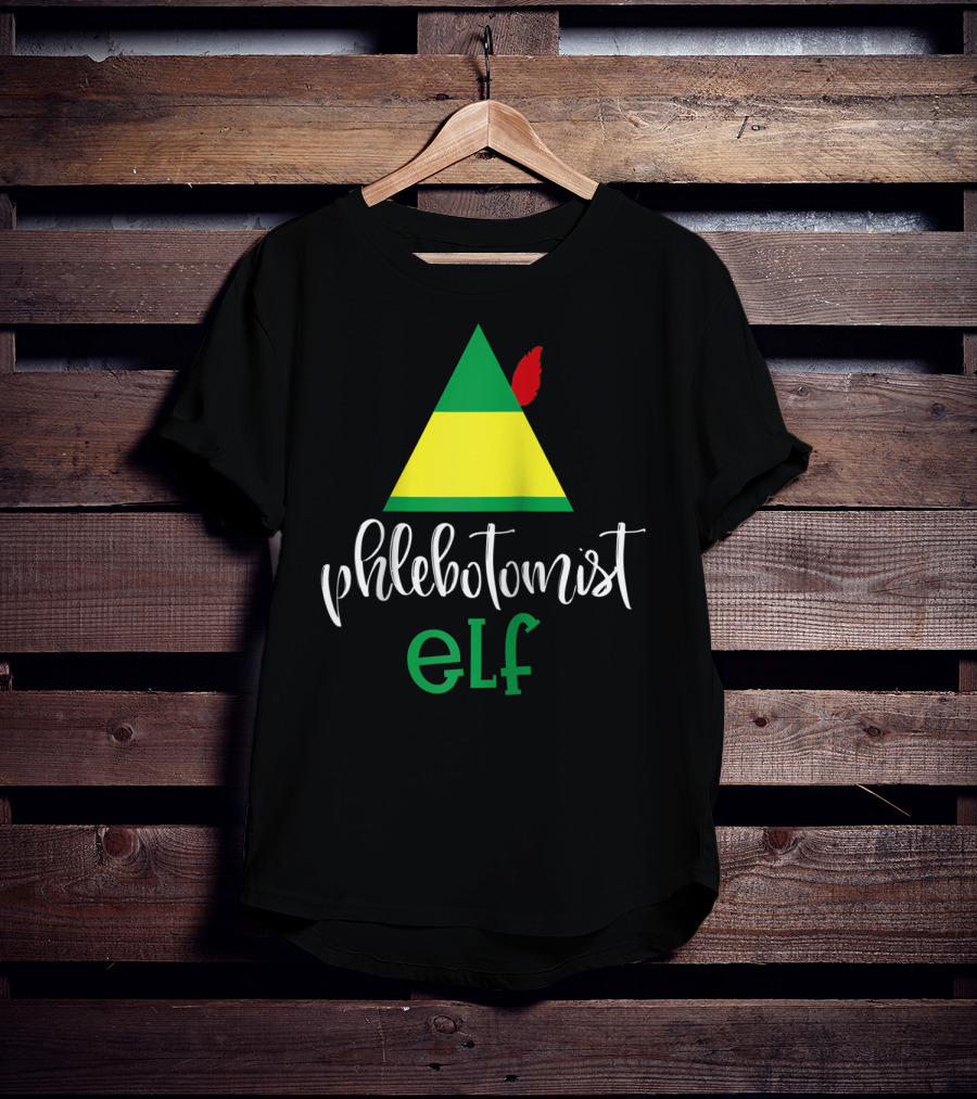 Phlebotomist Elf Christmas Hat Festive Humor T-Shirt