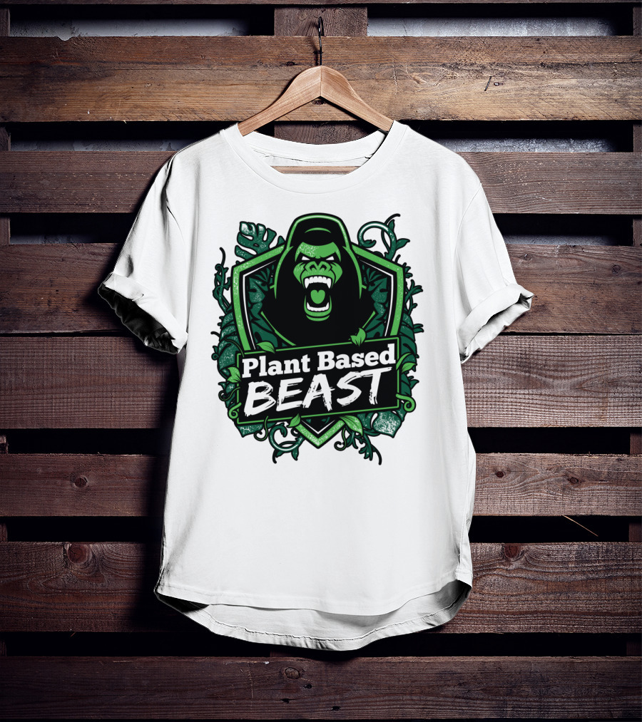 Plant Based Beast Fitness Gorilla Bodybuilding Jungle Strength T-Shirt