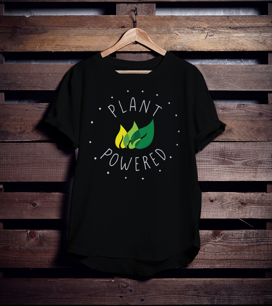 Plant Powered Vegan Vegetarian Leaf T-Shirt