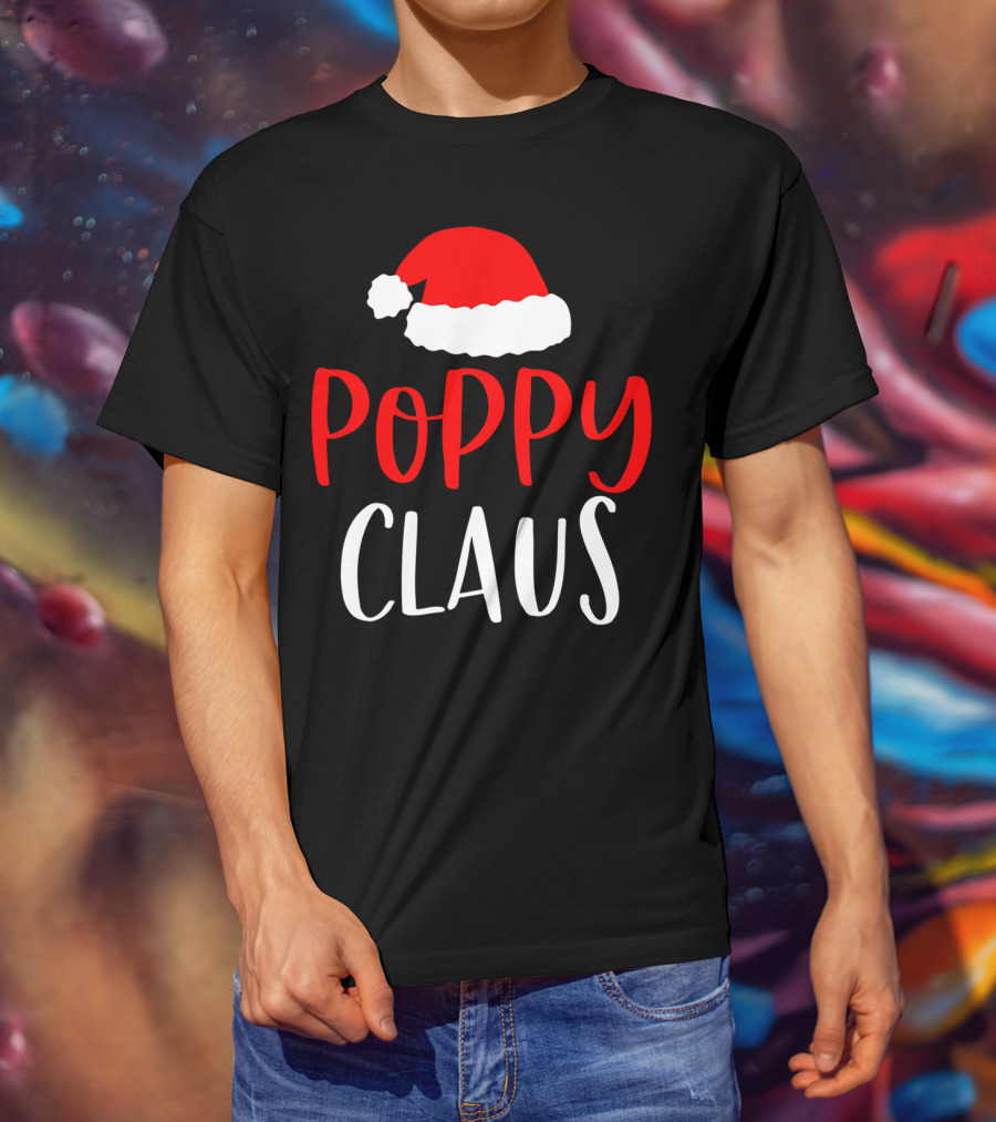 Poppy Claus Funny Christmas Santa Hat T-Shirt
