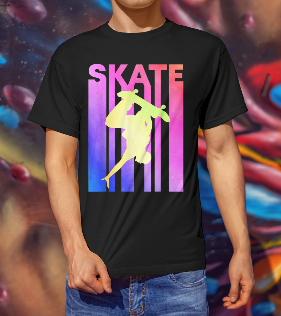SKATE Retro Skateboard Backflip Vintage T-Shirt