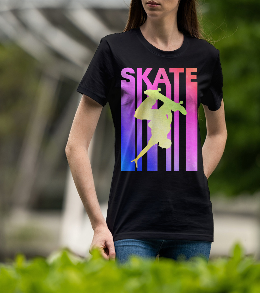 SKATE Retro Skateboard Backflip Vintage T-Shirt