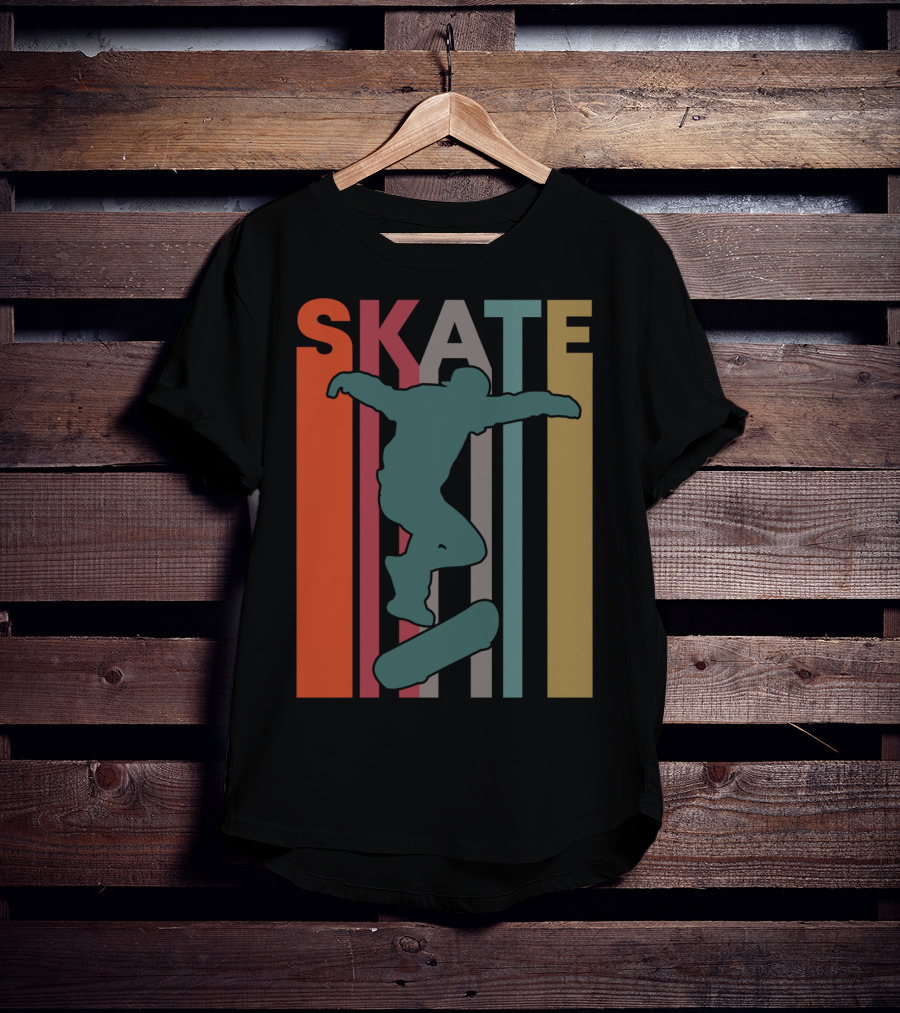 Retro Skate Skateboarder Vintage 70S 80S Skateboarding T-Shirt