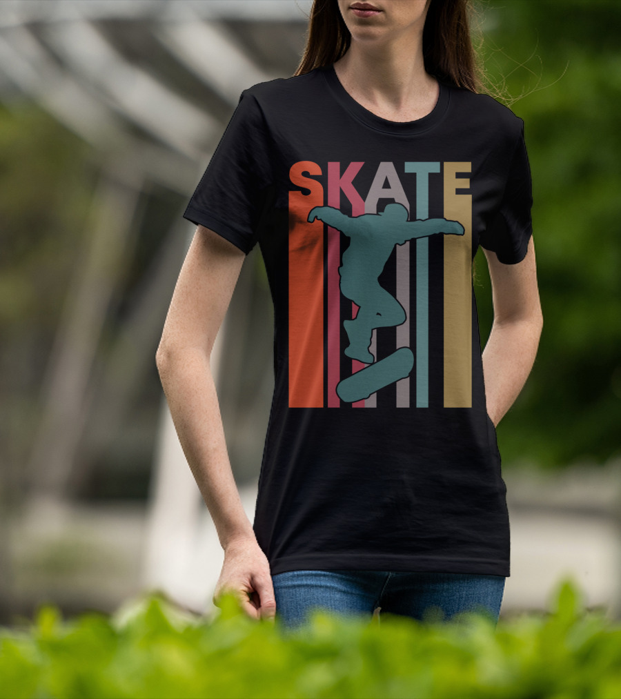 Retro Skate Skateboarder Vintage 70S 80S Skateboarding T-Shirt