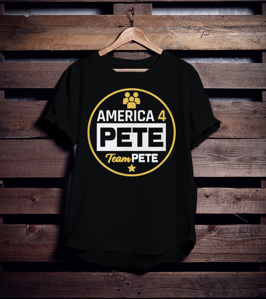 America 4 Pete Team Pete Buttigieg Support Badge Circle Star T-Shirt