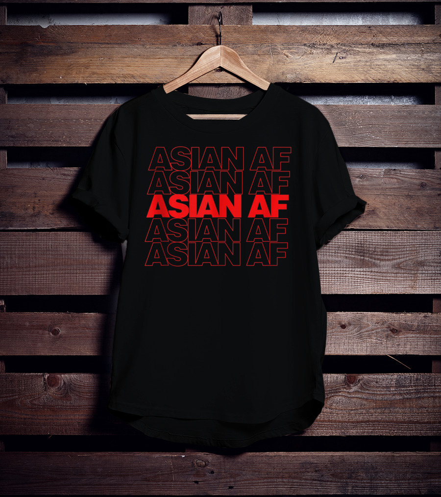 Asian AF Bold Red Text Nostalgic Pride Thank You Bag T-Shirt