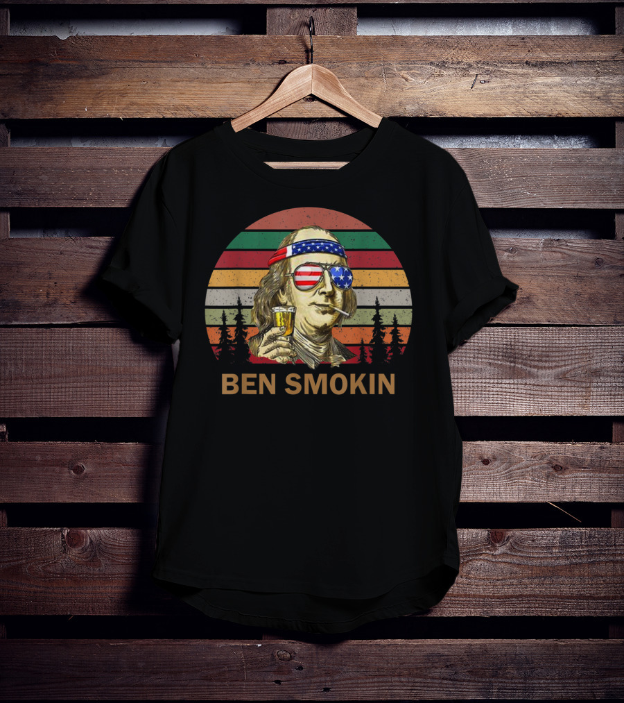 Ben Smokin Benjamin Franklin Patriotic T-Shirt