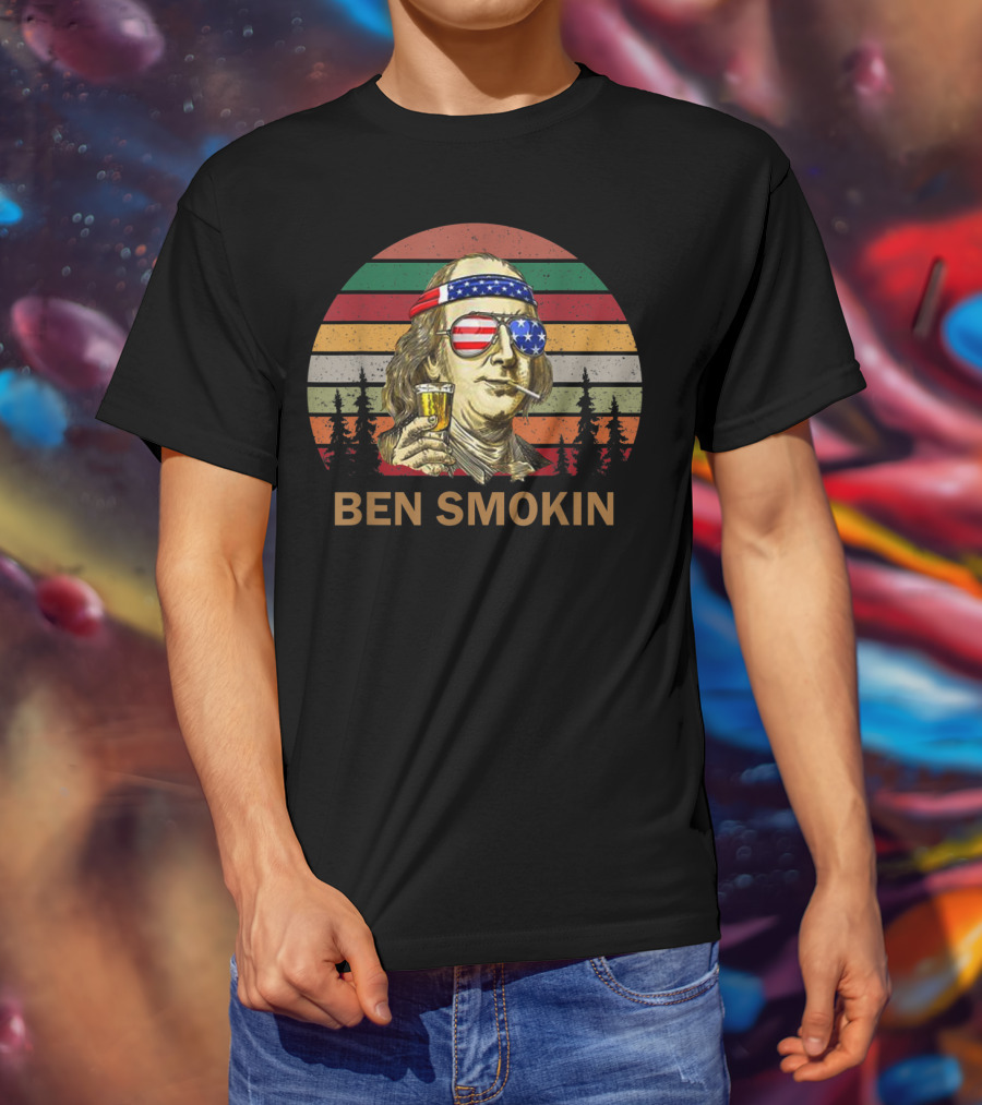 Ben Smokin Benjamin Franklin Patriotic T-Shirt