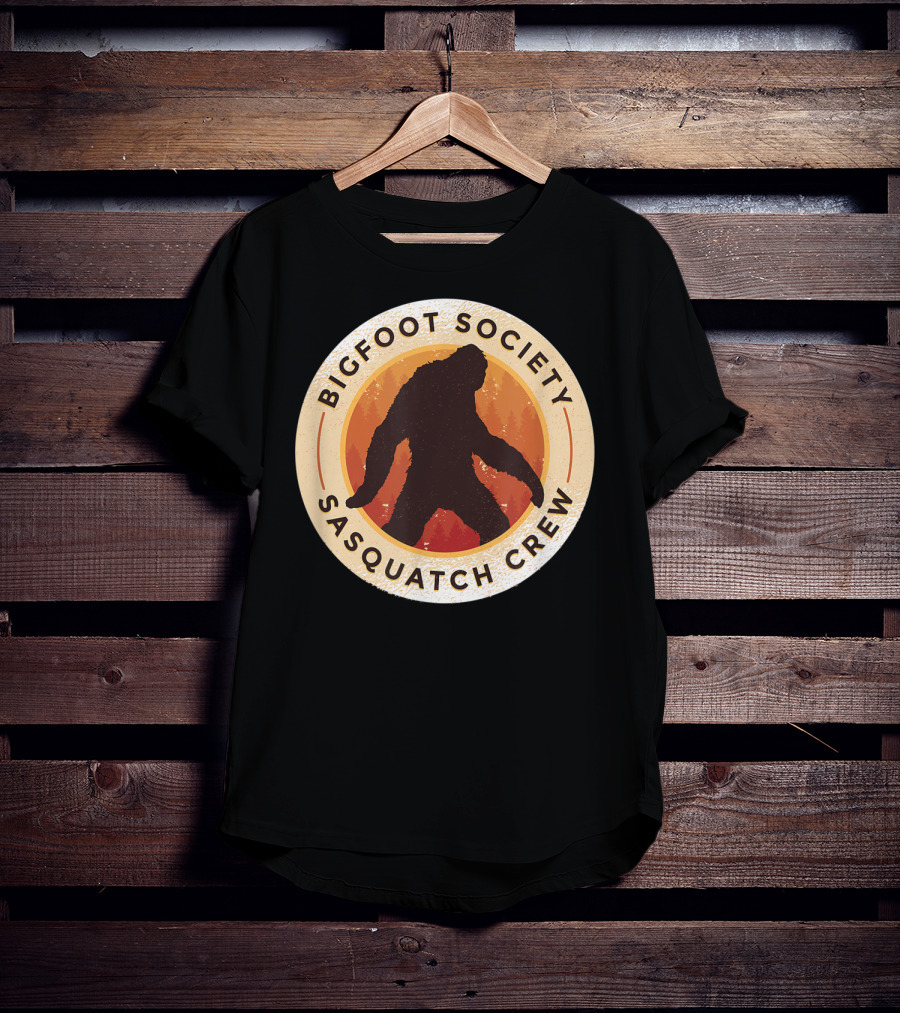 Bigfoot Society Sasquatch Crew Men Women Iconic Forest Emblem T-Shirt