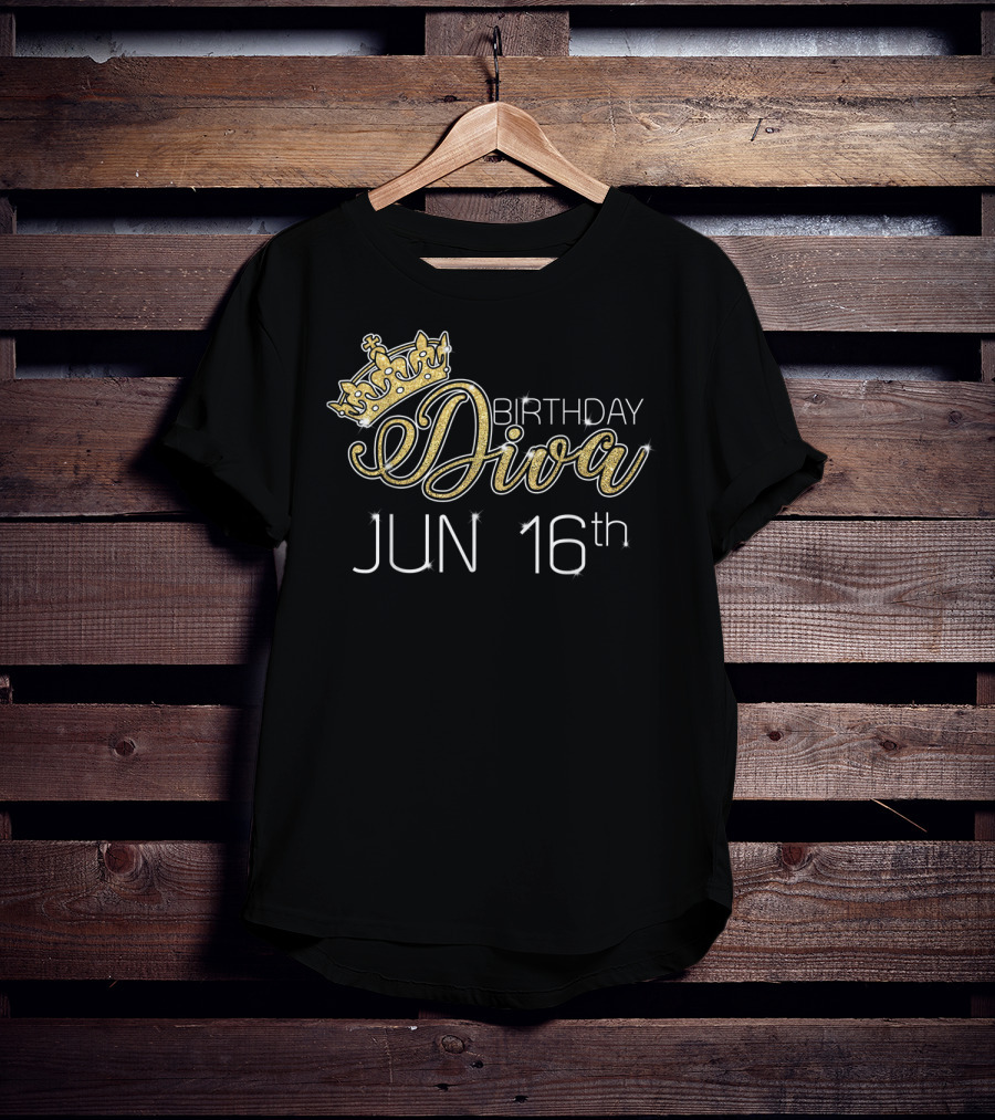 Birthday Diva Jun 16Th Crown T-Shirt