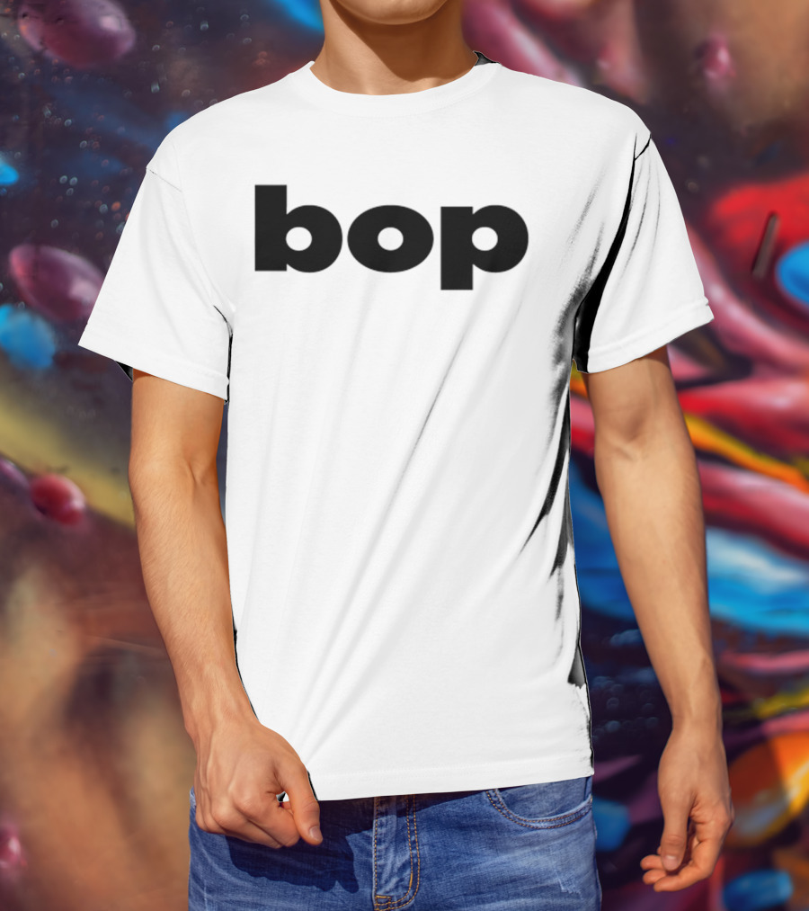 Bop T Black Minimalist Text T-Shirt