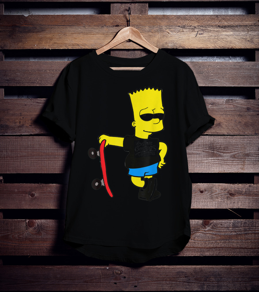 Bsbct Before Crayons Tattoos Bart Skateboard T-Shirt