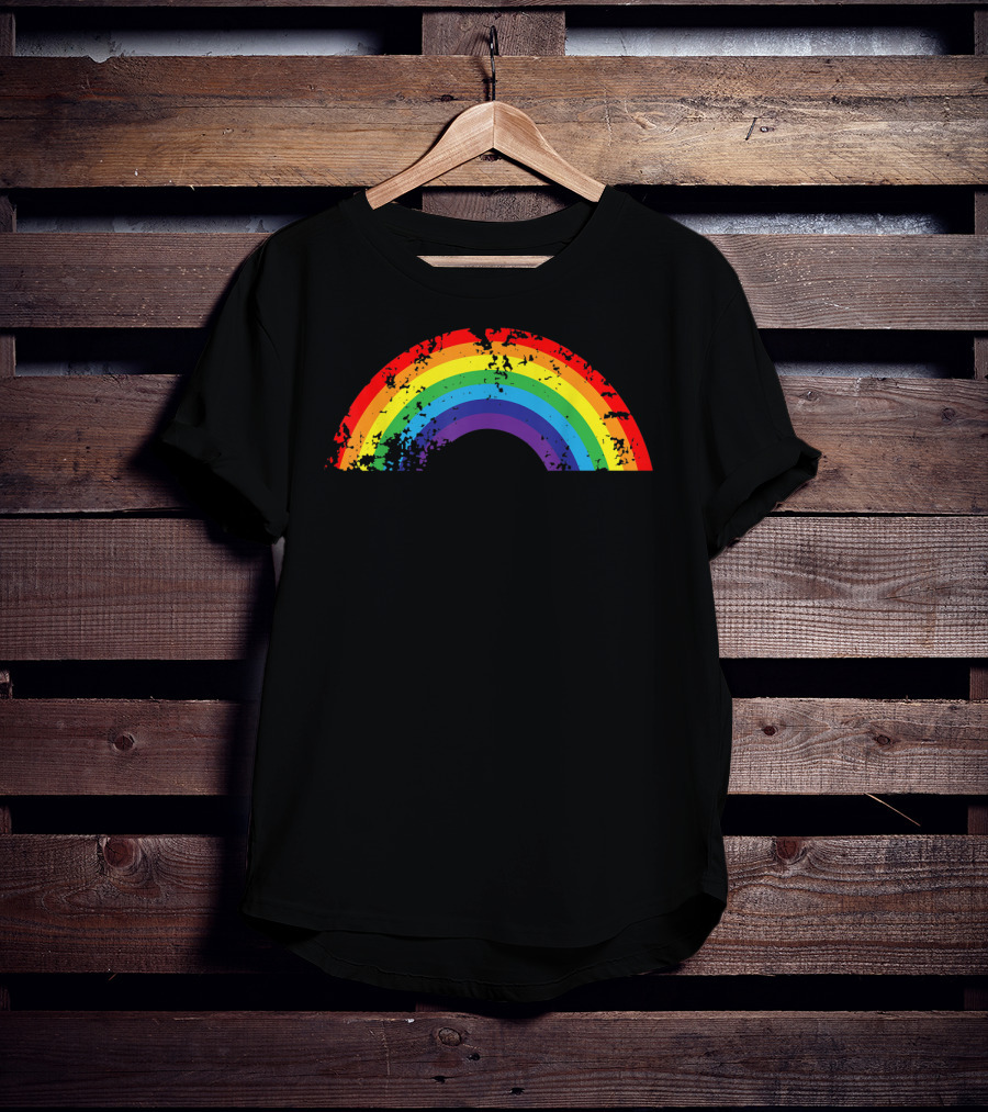 Cool Elegant Rainbow Vintage Retro 80's Style Rainbow T-Shirt