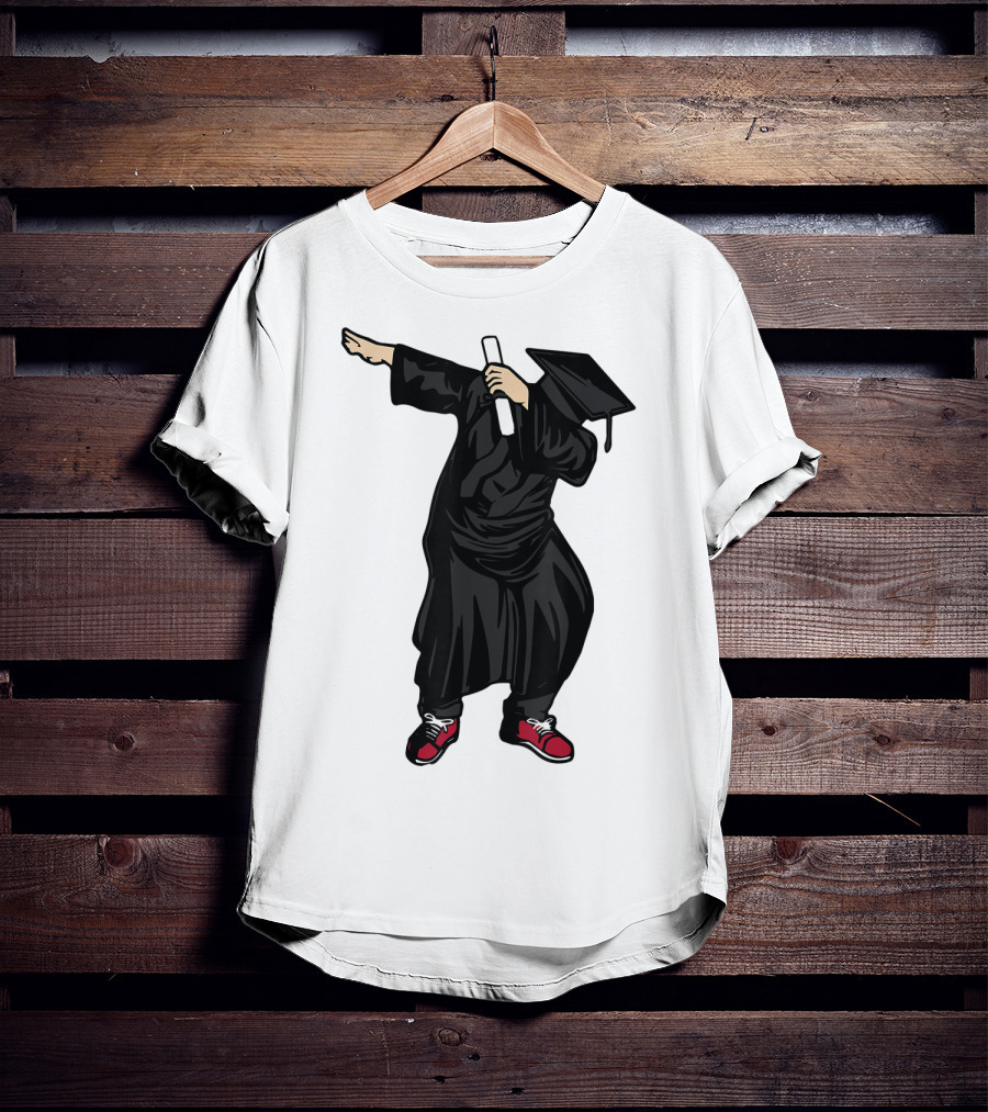 Dabbing Graduate Dance With Grad Hat And Diploma T-Shirt