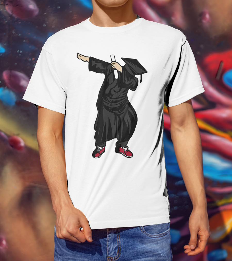 Dabbing Graduate Dance With Grad Hat And Diploma T-Shirt