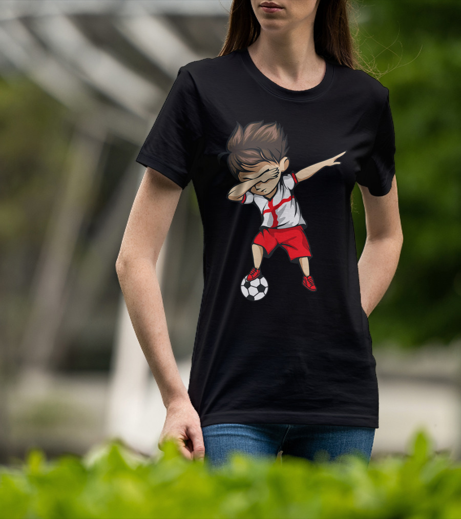 Dabbing Soccer Boy England Jersey English Football T-Shirt
