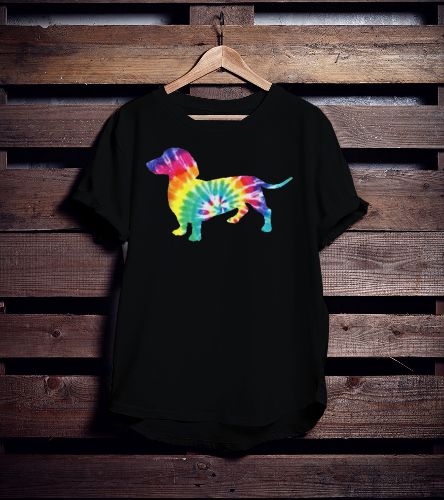 Dachshund Tie Dye Dog Puppy Retro Ts Men Women T-Shirt