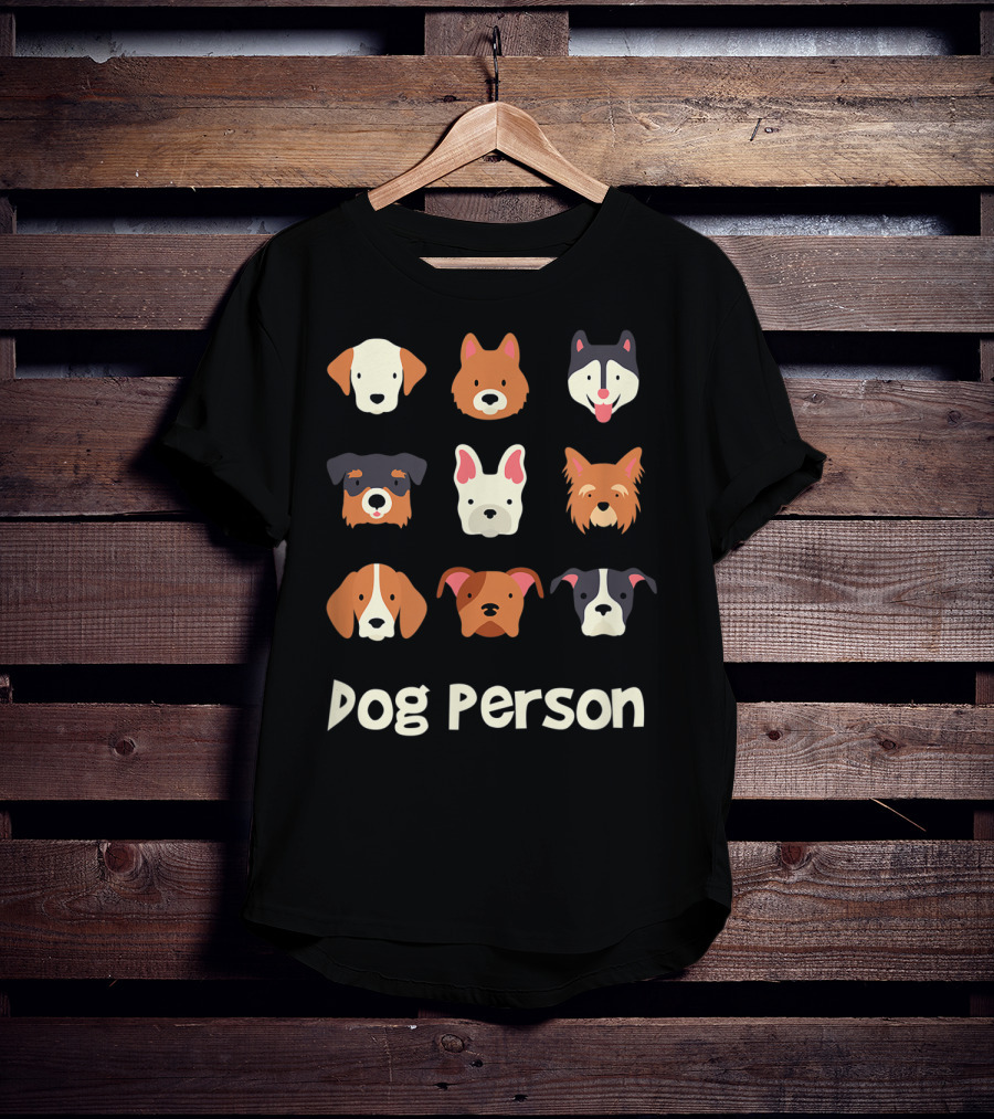 Dog Person Doggy Animal Lover Puppy Faces T-Shirt