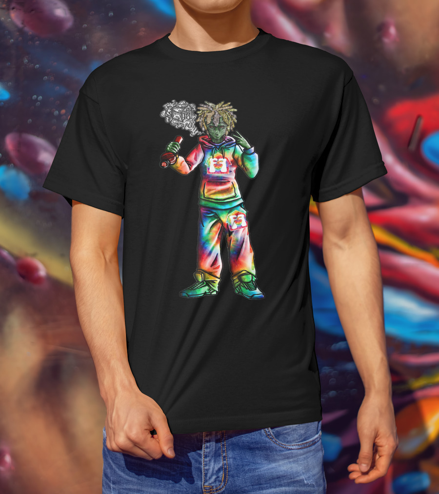 Flavor Farms Clothing Thsi Tie Dye Alien Graffiti T-Shirt