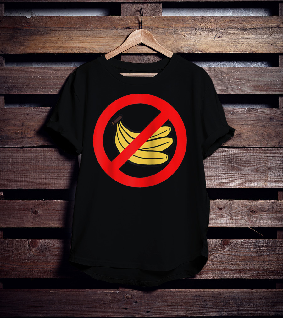 No Bananas Allowed Warning Sign Funny Banana Hater Boat T-Shirt
