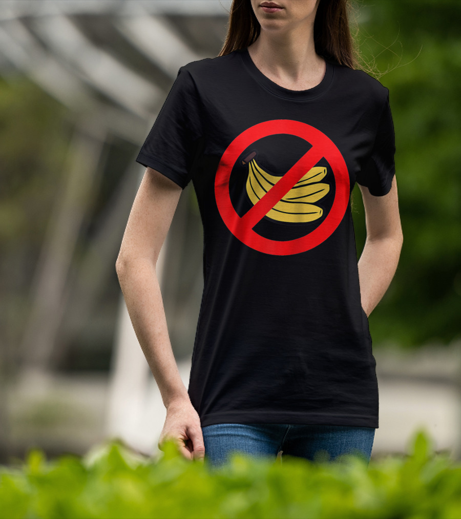 No Bananas Allowed Warning Sign Funny Banana Hater Boat T-Shirt