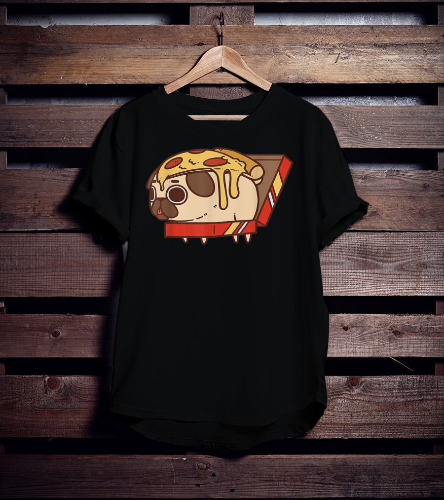 Funny Puglie Pizza Pug Love Pizza Birt Fan Gift T-Shirt