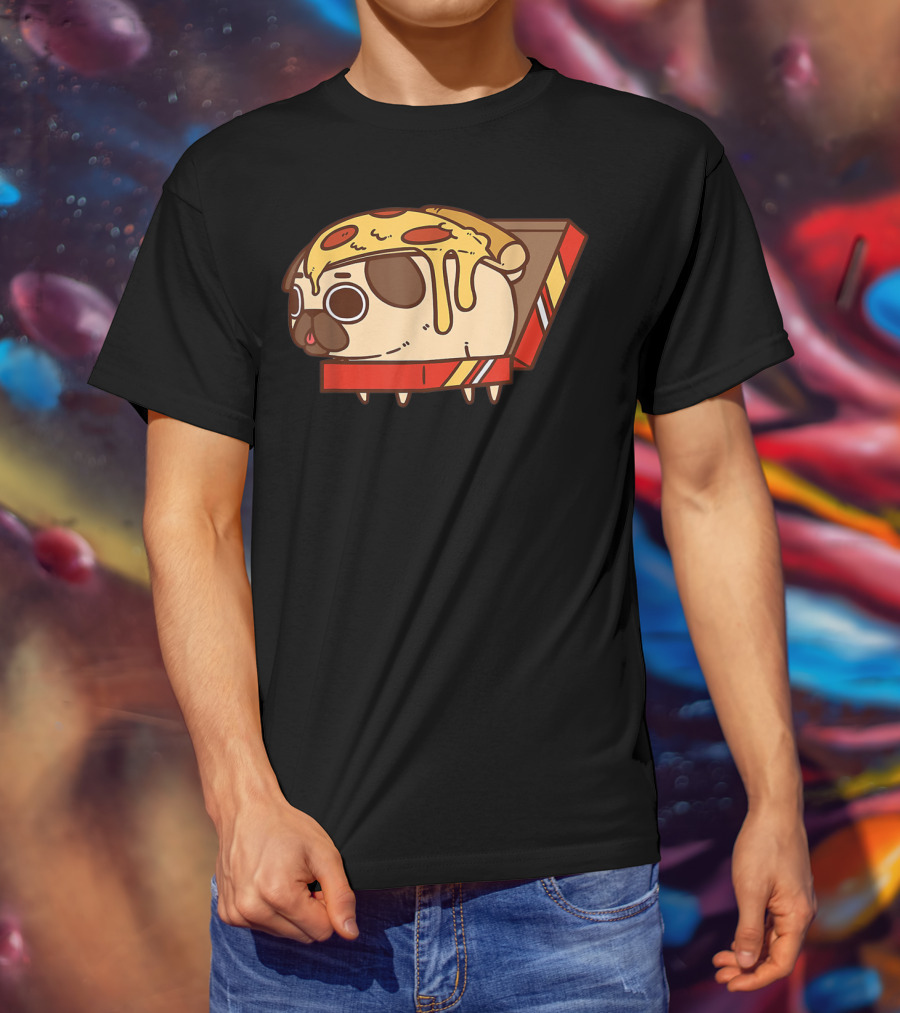 Funny Puglie Pizza Pug Love Pizza Birt Fan Gift T-Shirt